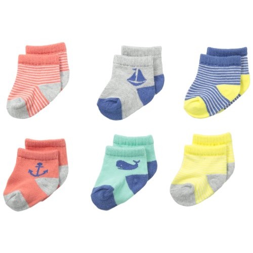 Carter's Baby-Boys Newborn 6 Pack Computer Socks - Multi - 3 12 Months