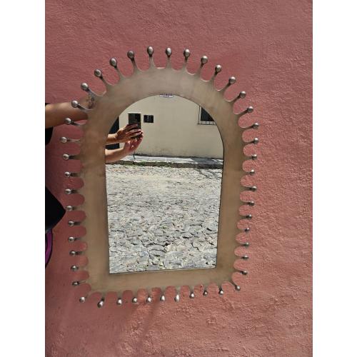 TIN MIRROR (copper color) BROWN hacienda style mirror, folk art, handmade in Mexico