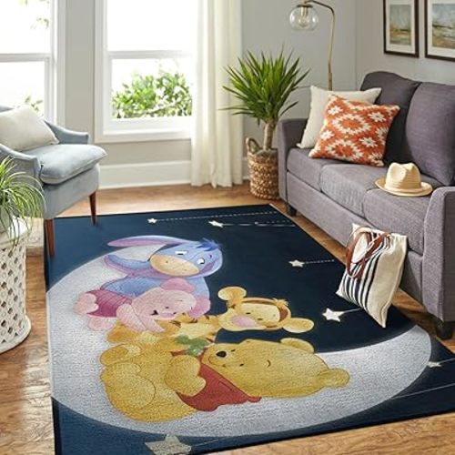 The Pooh-Bear Area Rug - Anime Carpet for Playroom, Movie-Themed Rug for Bedroom, Soft and Cozy Living Room Rug, Nursery Area Rug, 100 Acre Wood Map Carpet (Color 4, 36 * 60 inches)