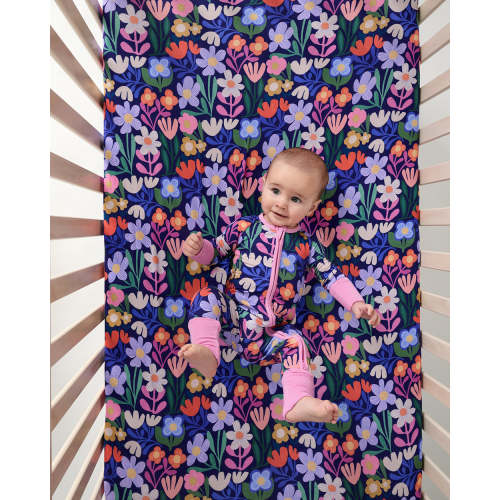 Wild Garden Fitted Crib Sheet | Little Sleepies