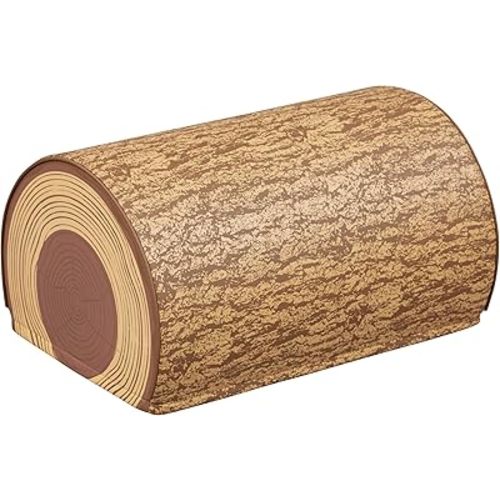 ECR4Kids SoftZone Tree Log Half Bench, 12in, Flexible Seating, Chocolate
