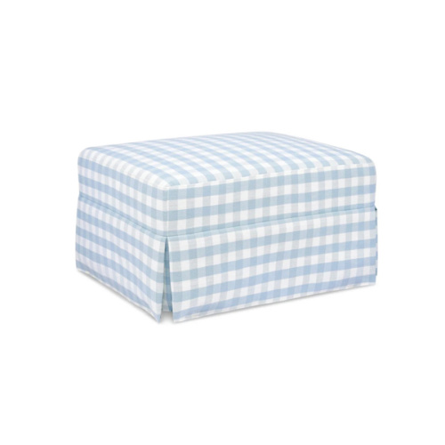 Crawford Gliding Ottoman - Blue Gingham