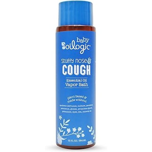Oilogic Stuffy Nose and Cough Vapor Bath Relief for Babies & Toddlers, Essential Oil Breathe Blend - Naturally Soothes with 100% Pure Lavandin, Orange, Eucalyptus Oil & More - 354ml (12 fl oz)