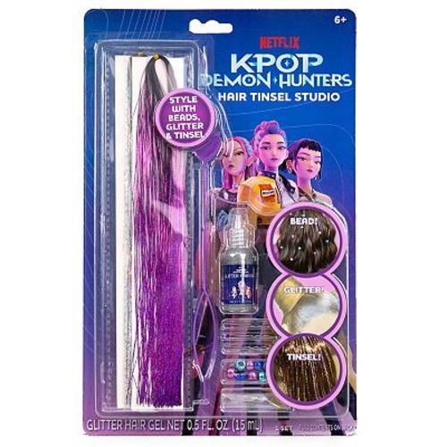 Netflix KPop Demon Hunters Hair Tinsel Studio with Beads, Glitter & Tinsel