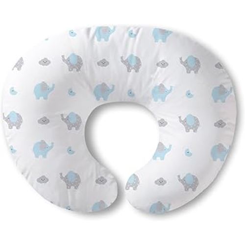 Little Grape Land Nursing Pillow, Breathable Nursing Pillows for Breastfeeding, Breast Feeding Pillows for Mom, Breastfeeding Pillows for Bottle Feeding, Tummy Time, Sitting Support, Blue Elephant