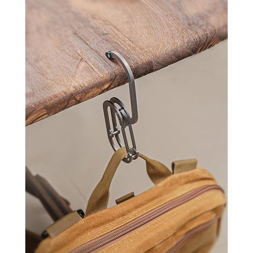 sayram ST6 Titanium Diaper Bag Hook for Table & Carabiner