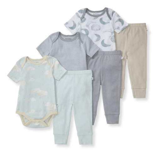 Hello Moon Organic Short Sleeve Bodysuit and Pant Set 3 Pack