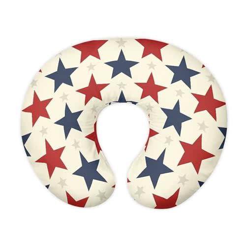 American Stars Baby Nursing Pillow Cover Soft Comfortable 4th of July Newborn Nursing Pillow Case Stain Resistant and Scratch Resistant