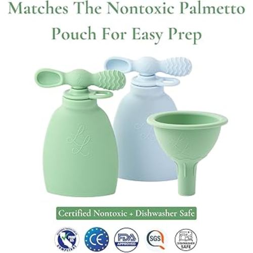 Lowcountry Littles Nontoxic Silicone Funnel - Premium Food Grade - BPA & PFAS Free - Perfect for Baby Food Pouches & Breastmilk Transfer - Easy to Clean and Dishwasher Safe - Green: Home & Kitchen