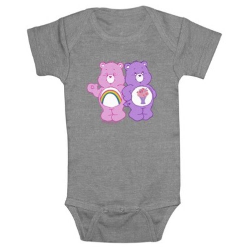 Infant's Care Bears Cheer Bear and Share Bear  Bodysuit - Athletic Heather - 6 Months