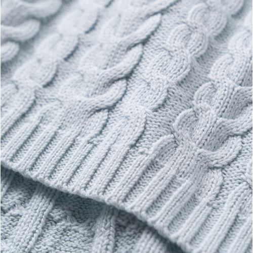 Wheat Horseshoe Cable Knit Baby Blanket – Elegant Baby