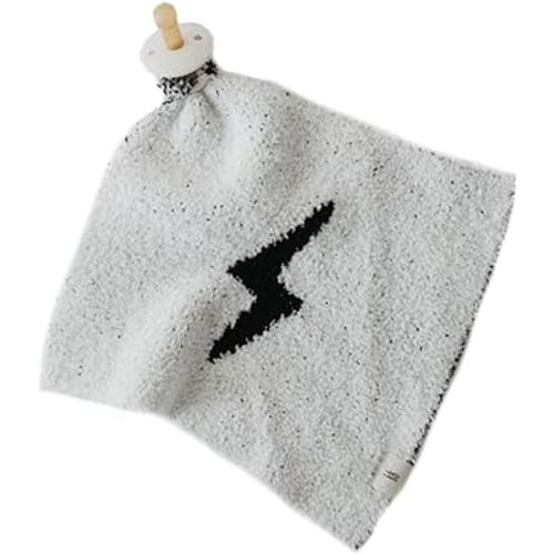 Forever French Baby | Lovey | Pacifier Holder | Lovey Gifts | Boy & Girl | Ideal for Age 0 Months & Up | Microfiber Feather Yarn | Pacifier Not Included (Lightning Bolt)
