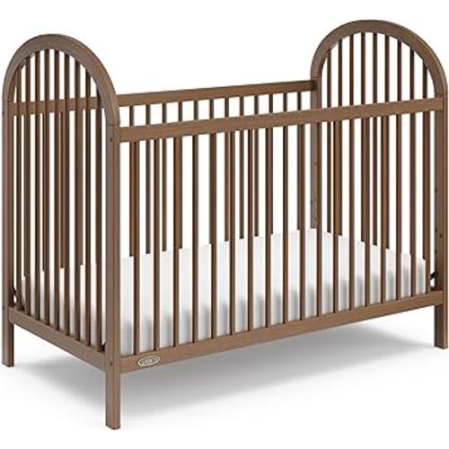 Graco Olivia Convertible Crib (Hazelnut) – GREENGUARD Gold Certified, 100% Solid Wood, Fits Standard Crib Mattress, Converts to Toddler Bed and Daybed, 4 Adjustable Mattress Heights