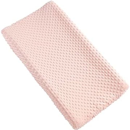 Solid Changing Table Pad Cover Cradle Sheet, Fits 32"/34''x16 Contoured Diaper Changing Pad, Ultra Soft Cozy Dots Plush Changing Table Covers, Breathable Wipeable Removable (Light Pink)