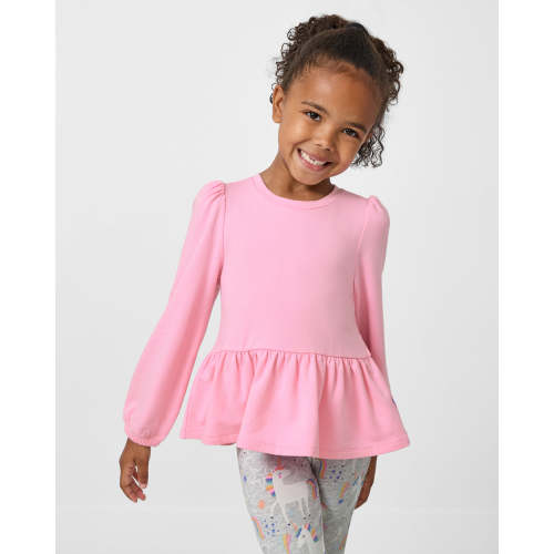Gumball Pink Puff Sleeve Peplum Top | Little Sleepies
