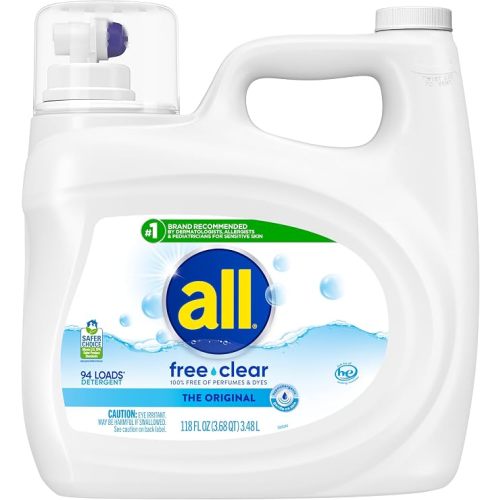 all Liquid Laundry Detergent Free Clear, Unscented, 118 Ounce, 94 Loads