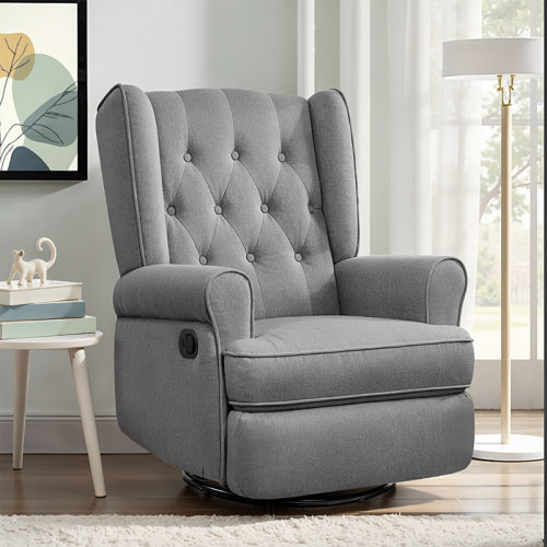 Winston Porter Venancia 30 Wide Swivel and Rocker Manual Recliner with Wing Back---Newly upgraded, no hook & loop fastener Arms & Reviews | Wayfair