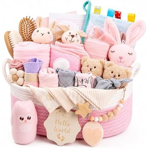 30 Piece Baby Gift Basket – Luxury Curated Baby Gift Basket for Newborn