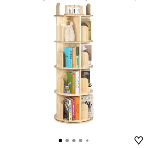 Amazon.com: Kryonix Rotating Bookshelf, Solid Pine Wood Spinning Bookshelf Tower 4 Tier, 360° Revolving Bookcase for Kids, Multi-Functiona Corner Round Turning Book Shelf Organizer for Small Spaces