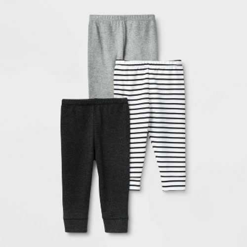 Baby 3pk Leggings - Cloud Island™ Black Newborn