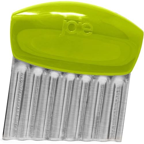 Joie Crinkle Cutter Knife, Wavy Slicer for Potatoes, Vegetables and Fruits, Great for Kids First Cutting Tool, Fun Kitchen Gadget, Stainless Steel, BPA-Free, Colors May Vary