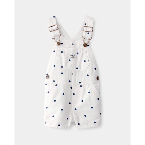 Baby Girl Polka Dot Shortall - White/Blue - OshKosh B'gosh | Carter's