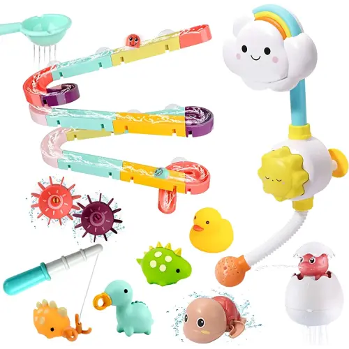 Bath Toy Bathtub Toy with Shower and Floating Toys, Fishing Game for Toddles and Babies