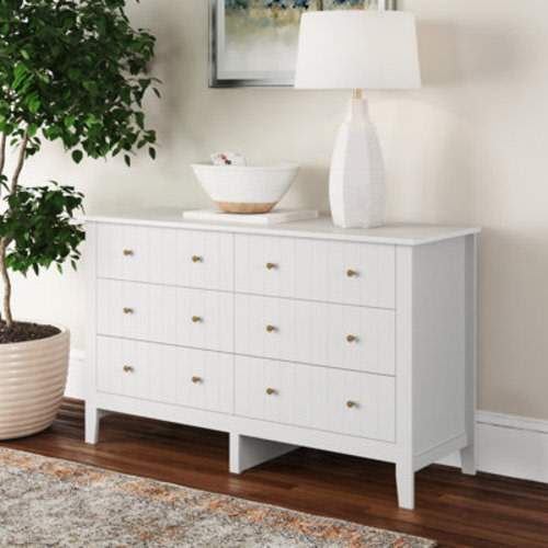 Lark Manor™ Arcel 52.4" W Wood 6-Drawer Double Dresser, Mid Century Modern Storage Chest & Reviews | Wayfair