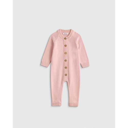 100% Organic Cotton Sweater Romper - Baby in Silver Pink