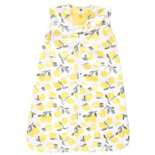 Hudson Baby Infant Girl Plush Faux Fur Sleeping Bag, Wearable Blanket, Lemon, 6-12 Months