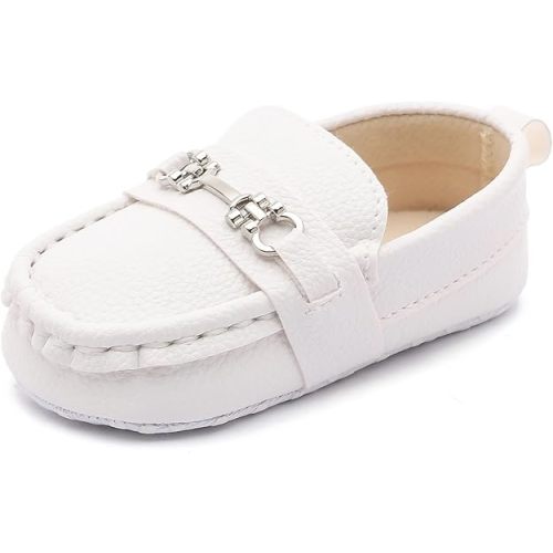 LONSOEN Baby Girls Boys Loafers Prewalker Dress Crib Shoes