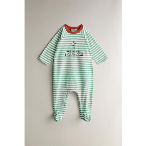 MICKEY MOUSE ©DISNEY BABY FOOTED ROMPER - Green | ZARA United States