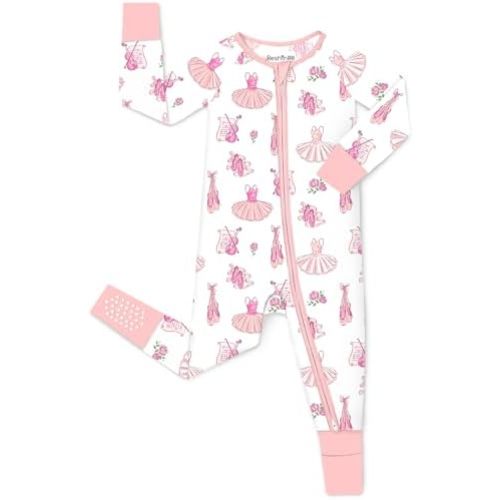 Bamboo Viscose Convertible Baby Footies Pajamas, footies for babies, Zipper Pajamas Baby Girls 0-24M