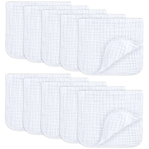 Muslin Burp Cloths - 10 Pack