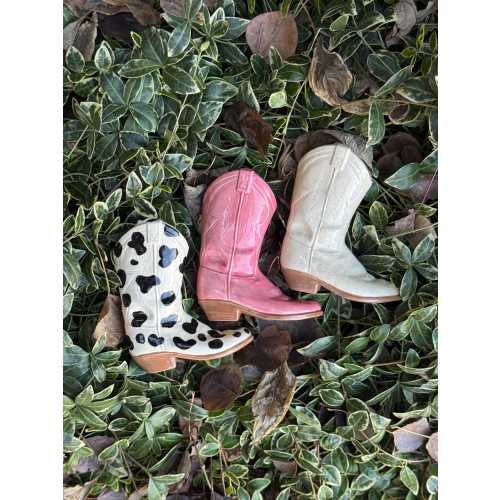 Boot bud vase 5”/ western retro decor / cowboy boot / handmade / pencil pen holder / cowgirl / cowboy / cow print / pink / hand painted
