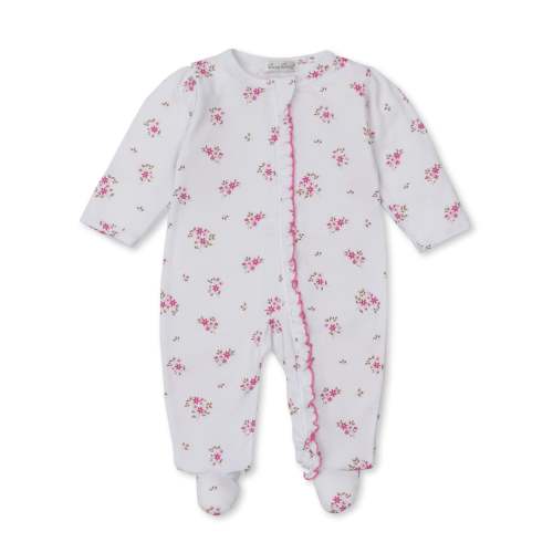Tiny Blossoms Pink Zip Footie