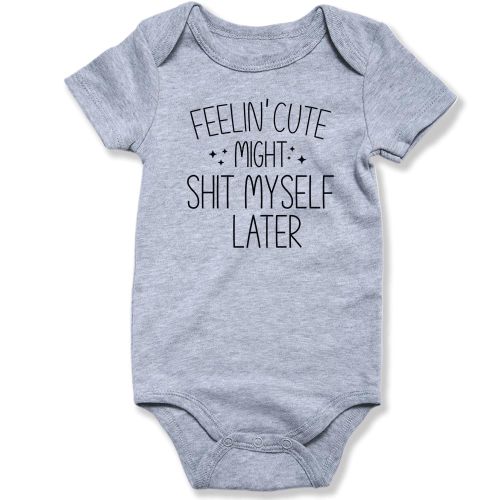 hrcfbk Newborn Infant Baby Boys Girls Bodysuit Short Sleeve Funny Letters Print Romper Reveal Pregnancy Announcement Clothes
