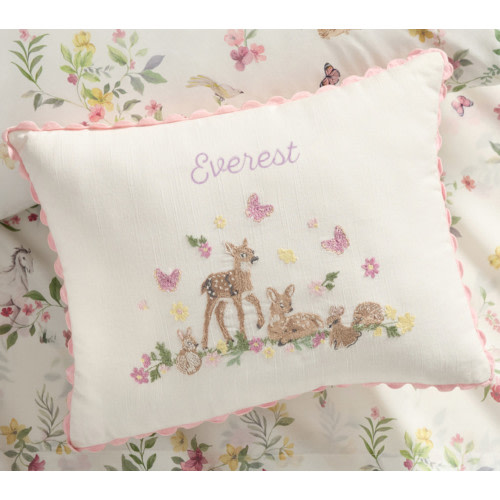 AERIN Embroidered Fawn Personalized Pillow