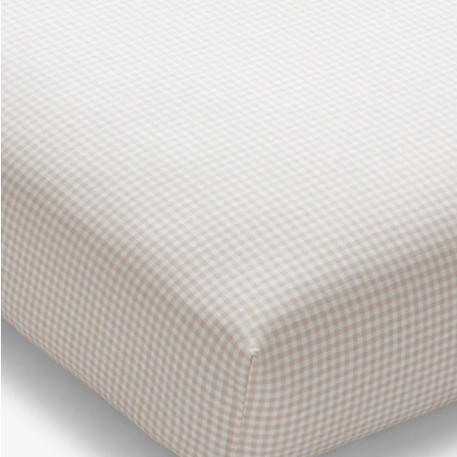 Ditsy Gingham Classic Cool Organic Cotton Percale Fitted Crib Sheet