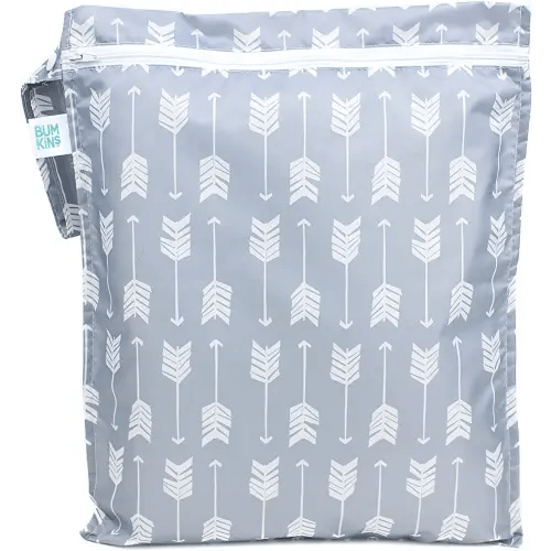 Bumkins Waterproof Wet Bag, Washable, Reusable for Travel, Beach, Pool, Stroller, Diapers, Dirty Gym Clothes, Swimsuits, Toiletries, 12x14 – Arrows