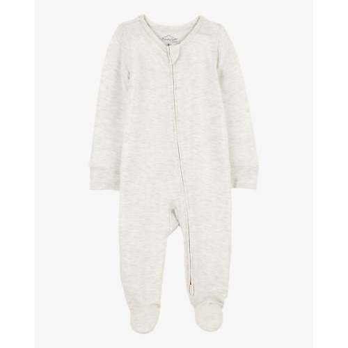 Baby Solid 2-Way Zip PurelySoft Sleep & Play Pajamas - Grey - Carter's | Carter's