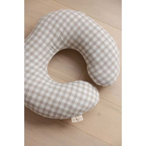 Natural Gingham Linen Nursing Pillow & Cover | Comfortable Support – Linen Label