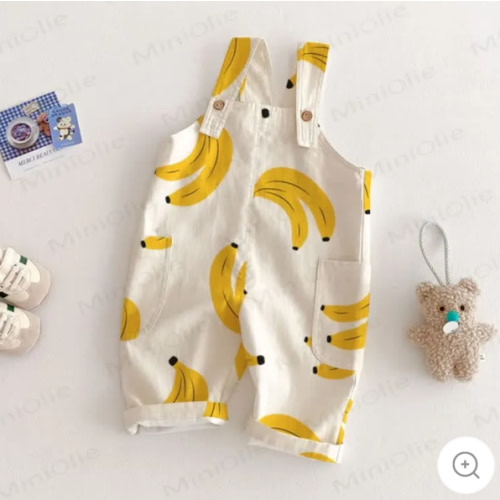 Baby Toddler Banana Printed Overalls – MiniOlie