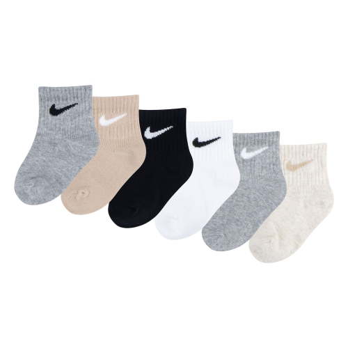 Baby & Toddler Nike Swoosh 6-Pack Ankle Socks Color: Neutral Size: 6-12MONTHS
