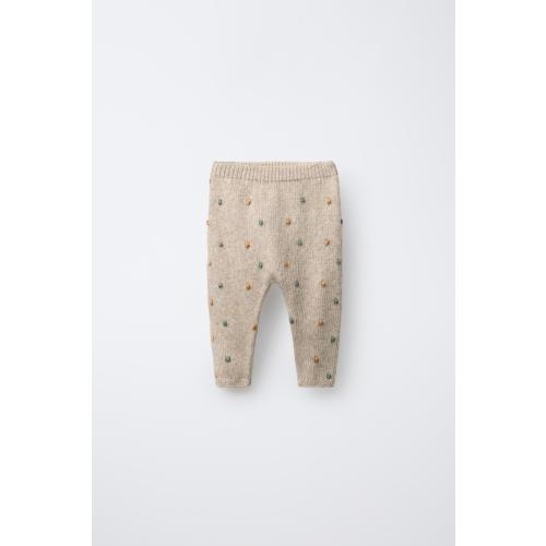 BEADED KNIT PANTS - Light beige | ZARA United States
