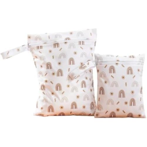2 Sizes Wet Bags, Waterproof Storage Bag for Baby Diapers and Pump Parts