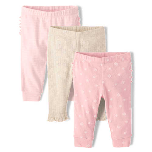 Baby Girls Snowflake Leggings 3-Pack - Multi