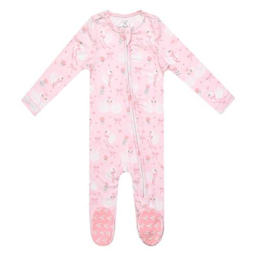 Copper Pearl Baby Girls Long Sleeve Allover Print Adelia Zip-Up Pajama Footie