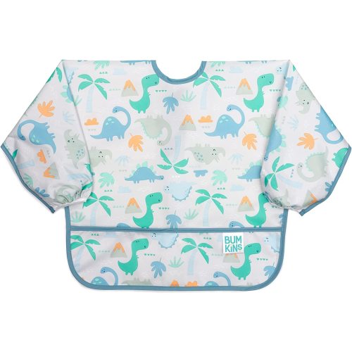 Bumkins Sleeved Bib Baby Bib, Toddler Bib, Smock, Waterproof Fabric, Fits Ages 6-24 Months
