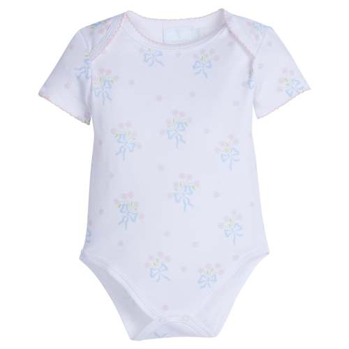 Printed Onesie - Blue Bow Bouquet